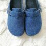 Wool Orthopaedic Navy Women's Clogs Slippers, thumbnail 4 of 8