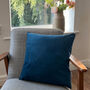 Luxury Super Soft Velvet Cushion Pacific Blue, thumbnail 2 of 8