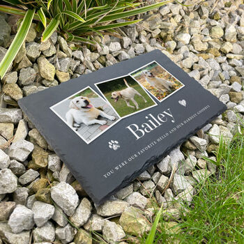 Personalised Pet Photo Slate Grave Marker 30 X 20cm, 3 of 6