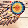 Large Rainbow Vegan Pom Pom Beads Dream Catcher, thumbnail 2 of 10