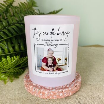 Personalised In Loving Memory Photo Candle, 2 of 11