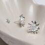 Sterling Silver Polished Daisy Stud Earrings, thumbnail 7 of 8