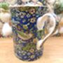 Set Of Six Straight Mugs In Blue Strawberry Thief Design, thumbnail 5 of 10
