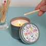 Floral Pattern Tin Candle, thumbnail 2 of 2