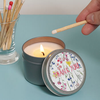 Floral Pattern Tin Candle, 2 of 2