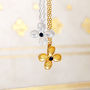 Sapphire Flower Rose/Gold Plated Silver Necklace, thumbnail 1 of 4