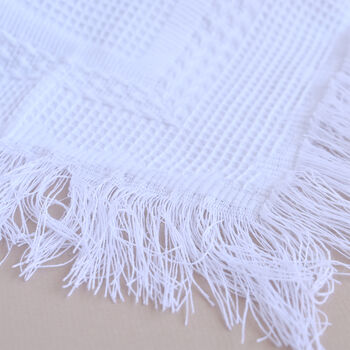 Personalised White Christening Shawl With Cross, 6 of 6