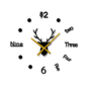 Stylish Antlers 3D Wall Clock, Brown, Red, Black, Silver, thumbnail 7 of 10