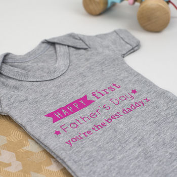 'Happy First Father's Day' Babygrow, 4 of 6
