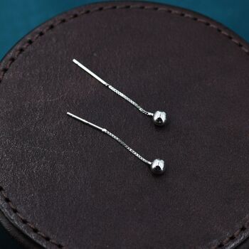 Minimalist Ball Threaders Earrings In Sterling Silver, 6 of 11