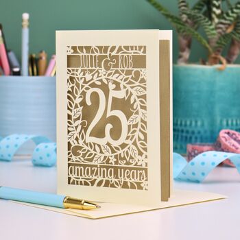 Silver Wedding Anniversary Card 25 Amazing Years, 5 of 7