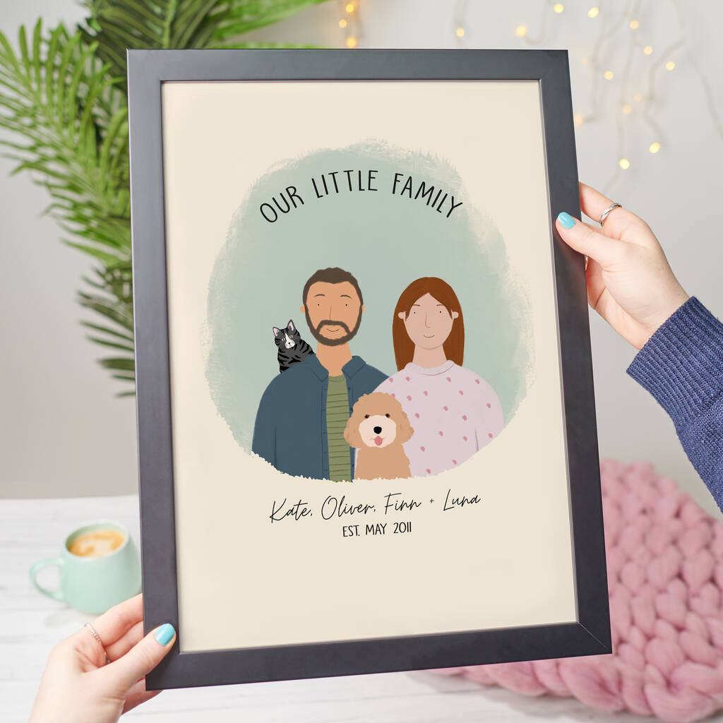 Personalised Pet And Couples Portrait, 1 of 12