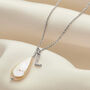Diamond Letter And Teardrop Freshwater Pearl Necklace, thumbnail 1 of 9