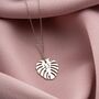 Urban Jungle Monstera Leaf Necklace, thumbnail 8 of 11