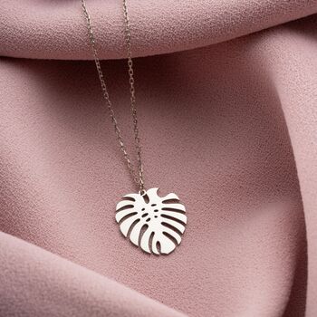 Urban Jungle Monstera Leaf Necklace, 8 of 11