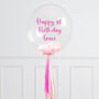 Personalised Baby Pink Tassel Bubble Balloon, thumbnail 1 of 2