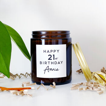 Personalised 21st Birthday Soy Wax Candle Gift Choice Of Fragrance, 3 of 10