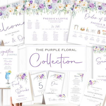 Wedding Invitation Purple Lilac Floral, 6 of 6