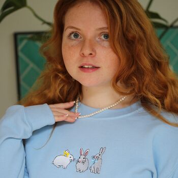 Trio Of Rabbits Embroidered Sweater, 9 of 9