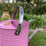 Pair Of Peony Pink And Chrome Trim Watering Cans, thumbnail 6 of 11