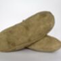Sheepskin Slippers Olive 100% Hand Crafted Soft Sole, thumbnail 2 of 8
