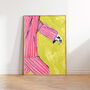 Pink Striped Pyjama Print, Fashion Illustration Print, thumbnail 1 of 5