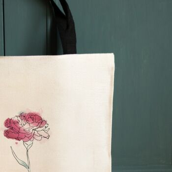 Personalised Birthday Birth Flower Short Handled Tote Bag, 4 of 5