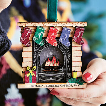 Personalised Family Christmas Fireplace Decoration, 2 of 5