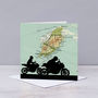 Motorbike Over Map Of The Isle Of Man Card, thumbnail 1 of 2