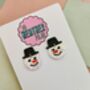 Snowmen Glitter Christmas Earrings / Festive Jewellery / Winter Style Jewellery / Christmas Gift, thumbnail 7 of 7