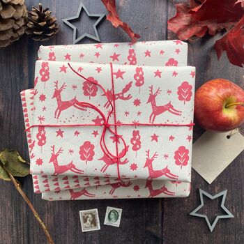 Christmas Scandi Style Paper Fibre Wrapping Paper Set, 11 of 12