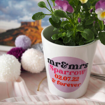 'Wedding Date And Forever' Personalised Plant Pot, 2 of 4