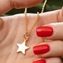 Gold Star Charm Necklace, thumbnail 1 of 4