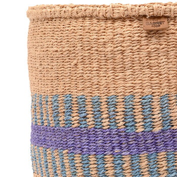 Huduma: Purple And Blue Stripe Woven Storage Basket, 7 of 9