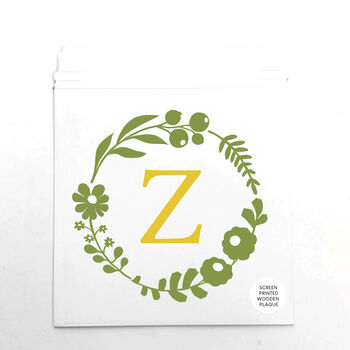 Personalised Floral Hand Screen Printed Wooden Plaque, 8 of 9
