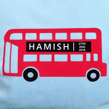 London Bus Personalised Baby Blanket, 4 of 5