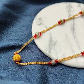 Colourful Silver Gold Bead Asian Necklace, 4 of 7