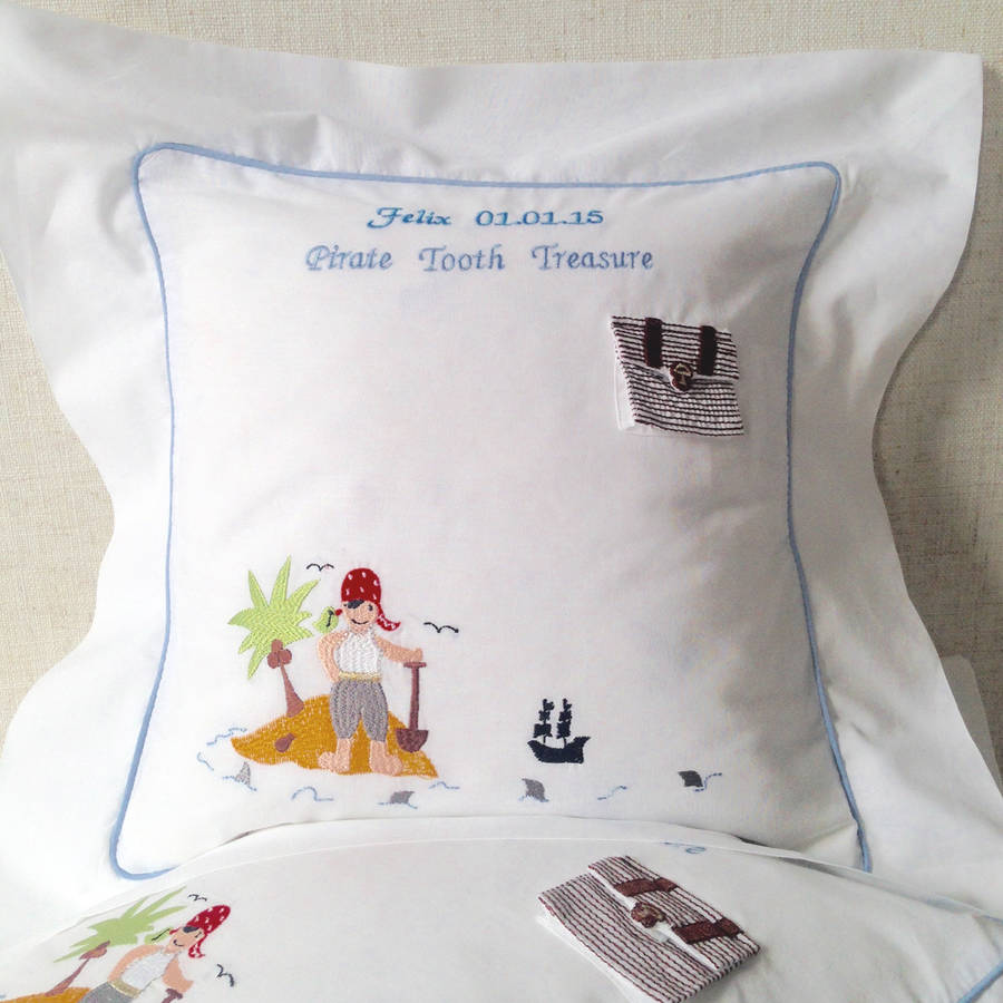 Personalised Pirate Tooth Treasure Cushion, 1 of 4