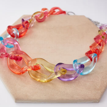 Chunky Multicolour Acrylic Statement Necklace, 3 of 3