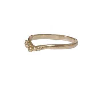 Beaded Fairie Tiara Ring, Shaped Nature Wedding Ring, 5 of 7