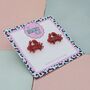 Red Crab Glitter Resin Studs, thumbnail 2 of 4