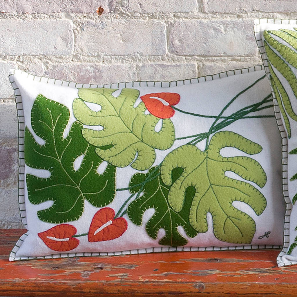 Cheese Plant Cushion, 1 of 3