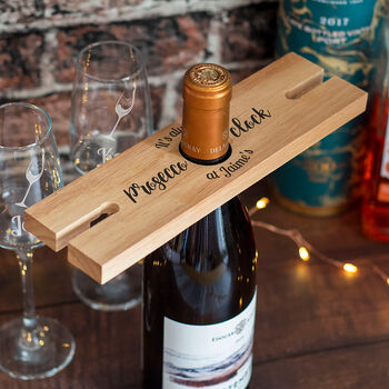 Wine Or Prosecco O'clock Butler And Glasses Holder, 4 of 4