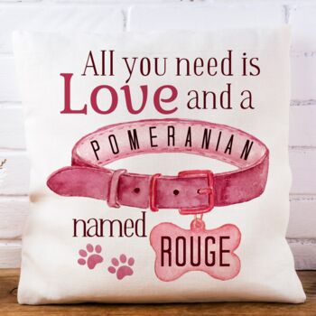 Personalised Dog Lover Breed And Name Cushion, 2 of 6