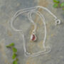 Small Rosewood Red Tourmaline Necklace In Sterling Silver, thumbnail 2 of 3