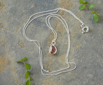 Small Rosewood Red Tourmaline Necklace In Sterling Silver, 2 of 3