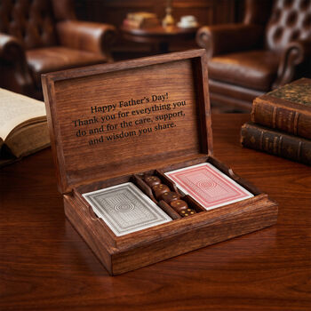 Personalised Double Playing Card Box With Dice, 4 of 5