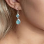 Aquamarine Gemstone March Birthstone Ladies Earrings, thumbnail 1 of 3
