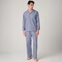 Men's 'Navy Spark' Stripe Crisp Cotton Pyjama Set, thumbnail 1 of 4