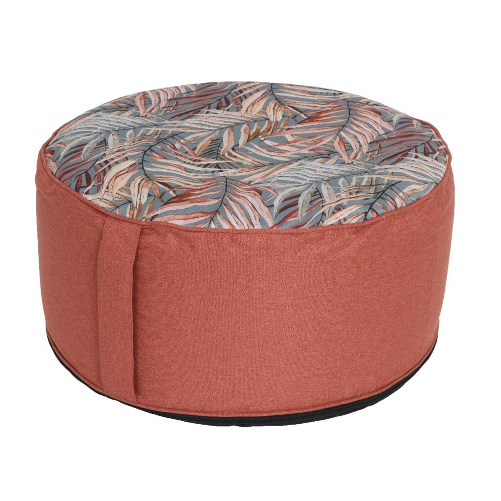Tobago Tropical Print Inflatable Outdoor Pouffe